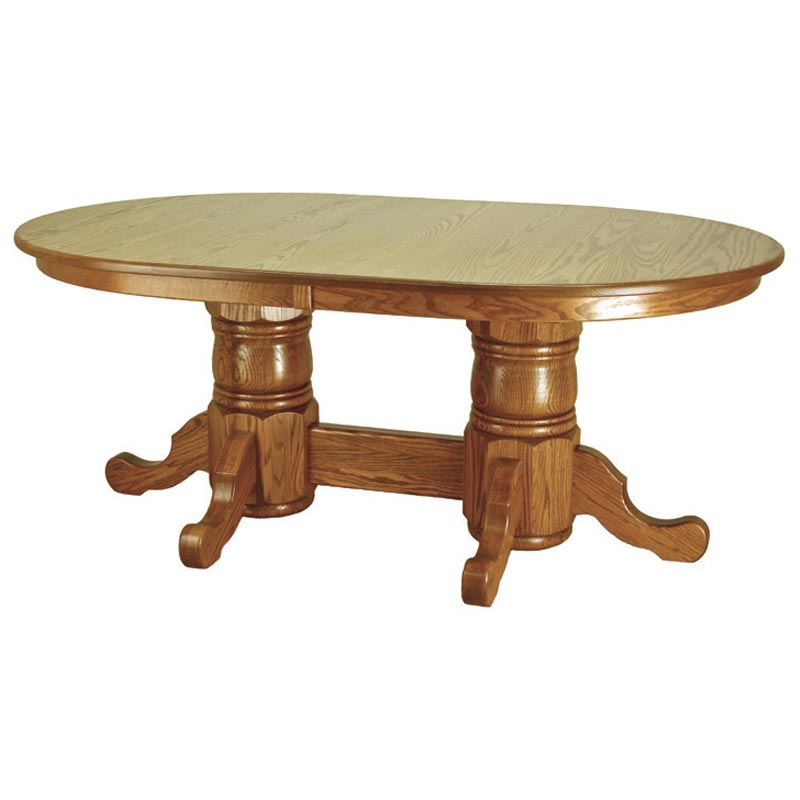 Turned Double Pedestal Table 27004 Canal Dover