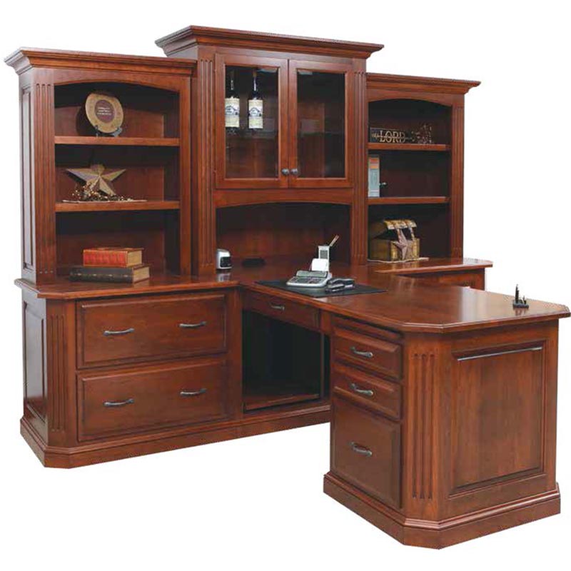 Partner Desk and Three Piece Hutch 121/117 Dutch Creek