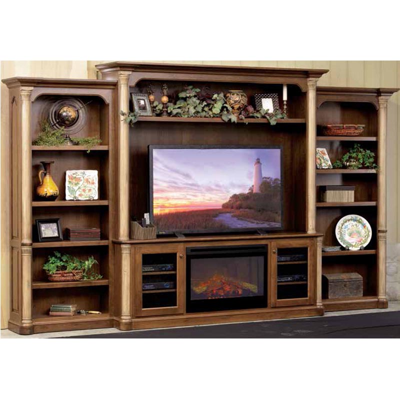 Entertainment with Side Bookcases and Fireplace 657xl Dutch Creek