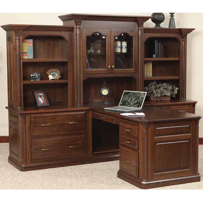 Partners Desk and 3 Piece Hutch LEX-317 Dutch Creek