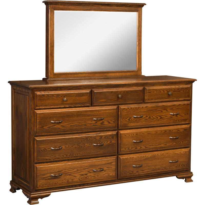 9 Drawer Dresser Mirror E&S-AM9DM Furniture Made in USA Builder120nc