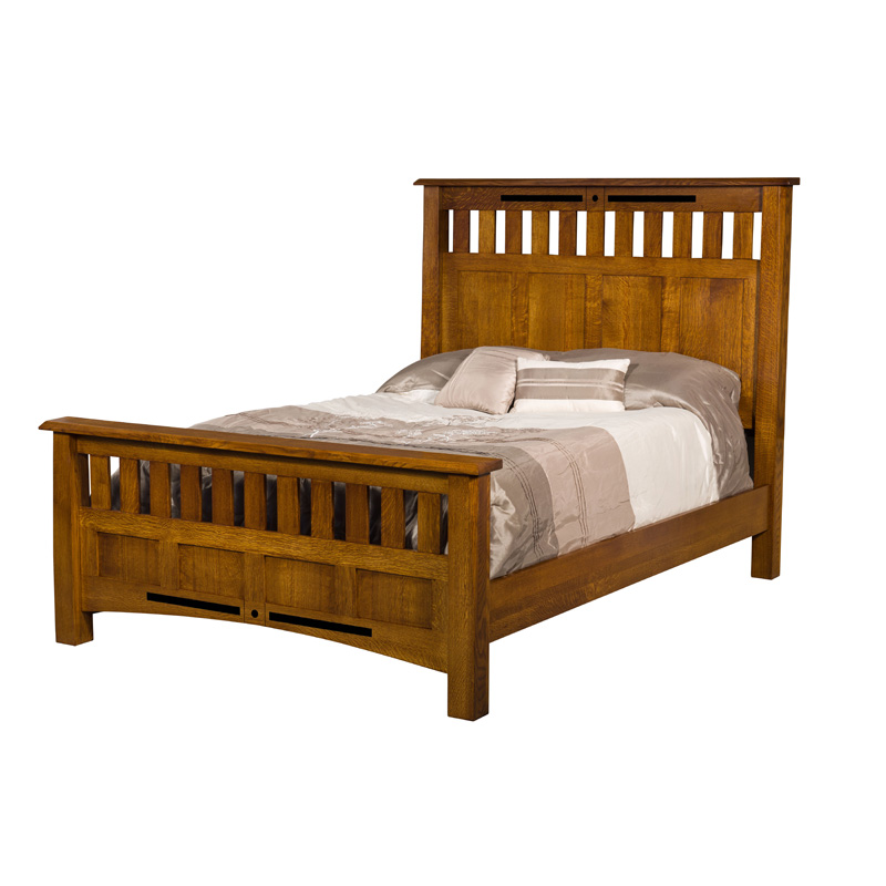 Slat Panel Bed King E&S-BASPBK Furniture Made in USA Builder120nc