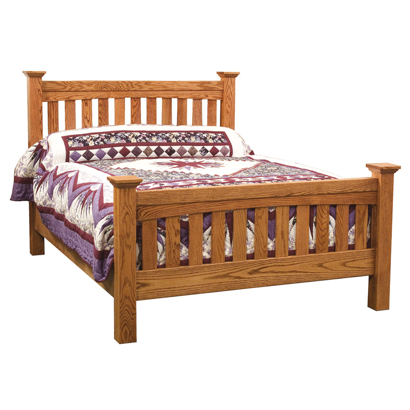 Slat Mission Bed King E&S-ESM-K Furniture Made in USA Builder120nc