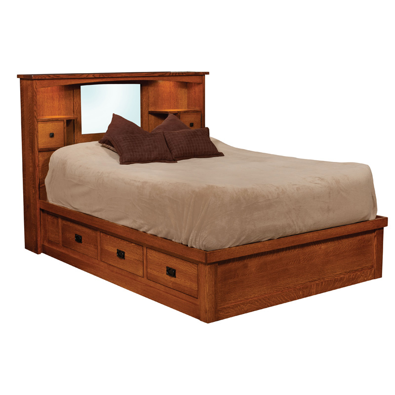 Mission Platform Only Queen Bed E&S-MCBQ-P Furniture Made in USA Builder120nc