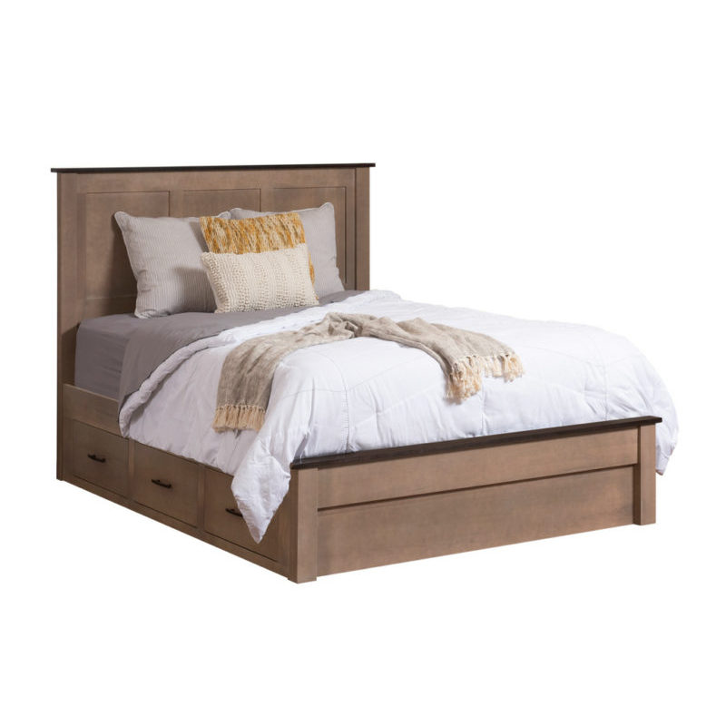 Queen Panel Platform Bed With Drawers  Millcraft