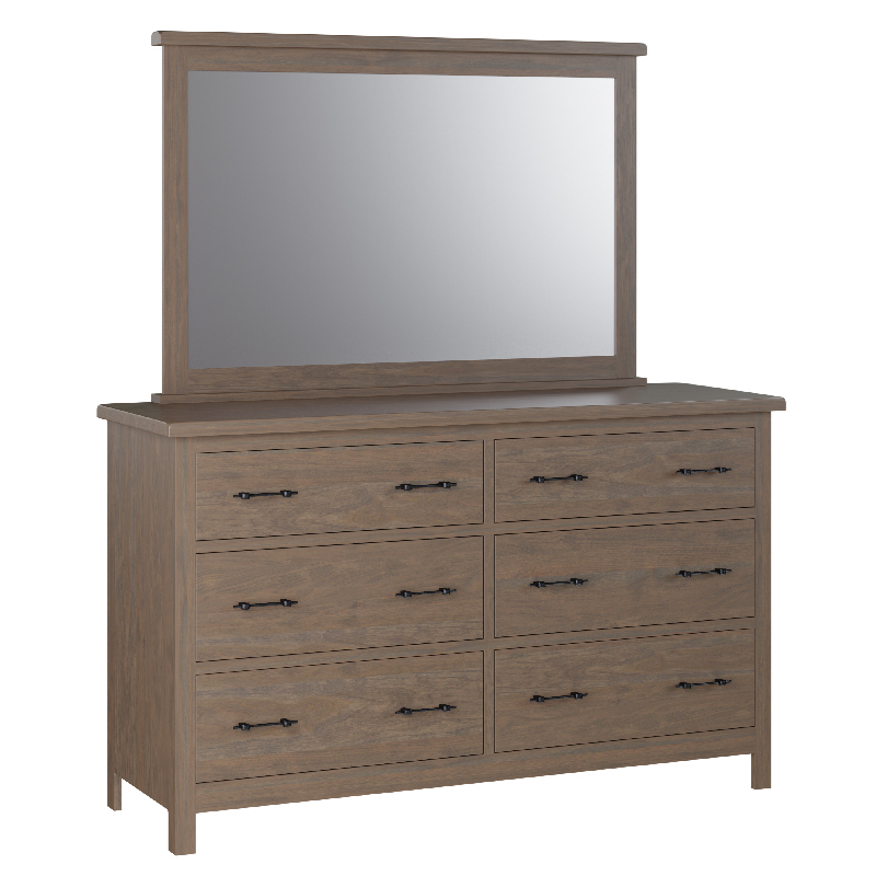 Dresser Mirror Sap Cherry Driftwood Dark Handles 7704 Troyer Ridge