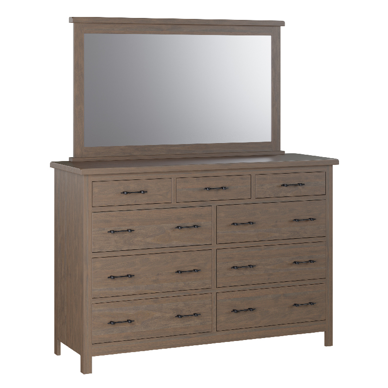 Dresser Mirror Sap Cherry Driftwood Dark Handles 7705 Troyer Ridge