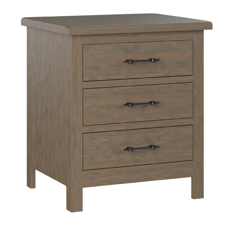 Nightstand Sap Cherry Driftwood Dark Handles 7708 Troyer Ridge