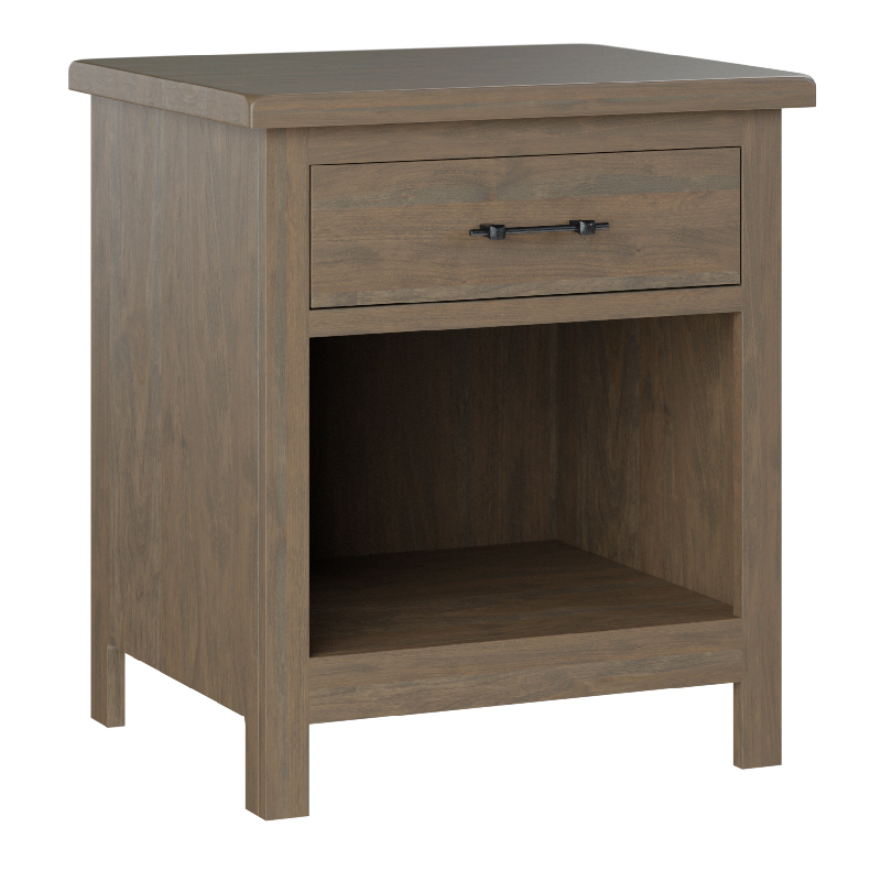 Open Nightstand Sap Cherry Driftwood Dark Handles 7708 Troyer Ridge