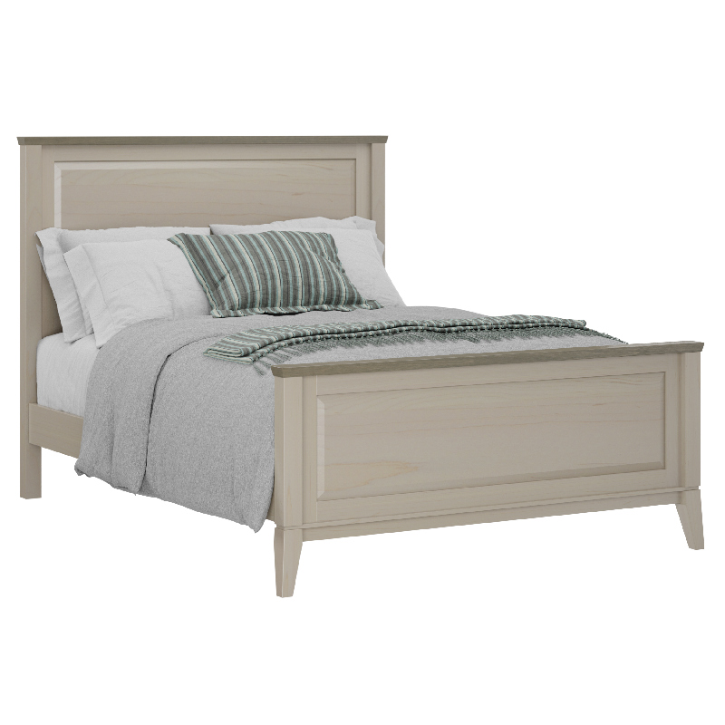 Queen Bed Brown Maple Simply White Morel Grey Top 8602 Troyer Ridge