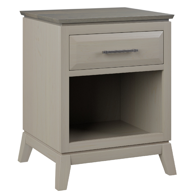 Open Nightstand Brown Maple Simply White Morel Grey Top 8609 Troyer Ridge