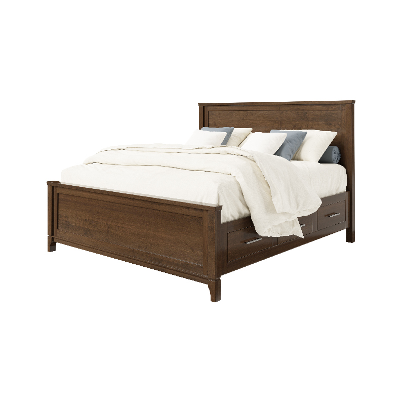 King Bed With Drawer Brown Maple 8800 Troyer Ridge