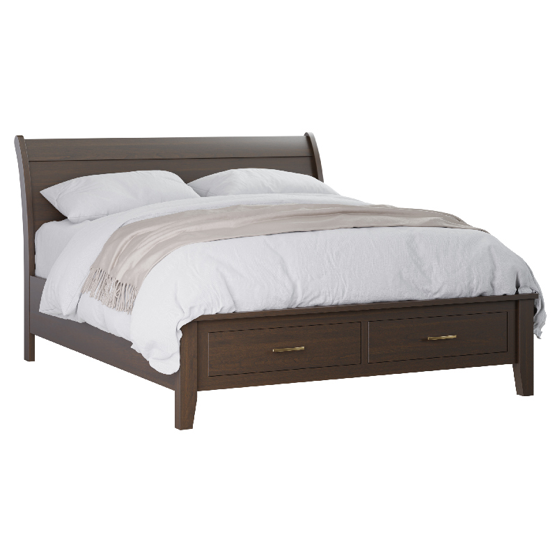 King Bed Drawer Front Sap Cherry River Rock 8501 Troyer Ridge